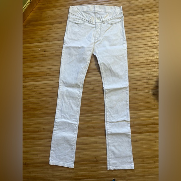 NWOT- Kristensen Du Nord WHITE JEANS grey stitching cotton elastane. US size 6 - Picture 1 of 10